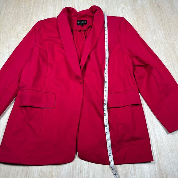 Eloquii Red Power Statement Corporate Glam Single Button Workwear Blazer Plus 24 - Picture 6 of 14